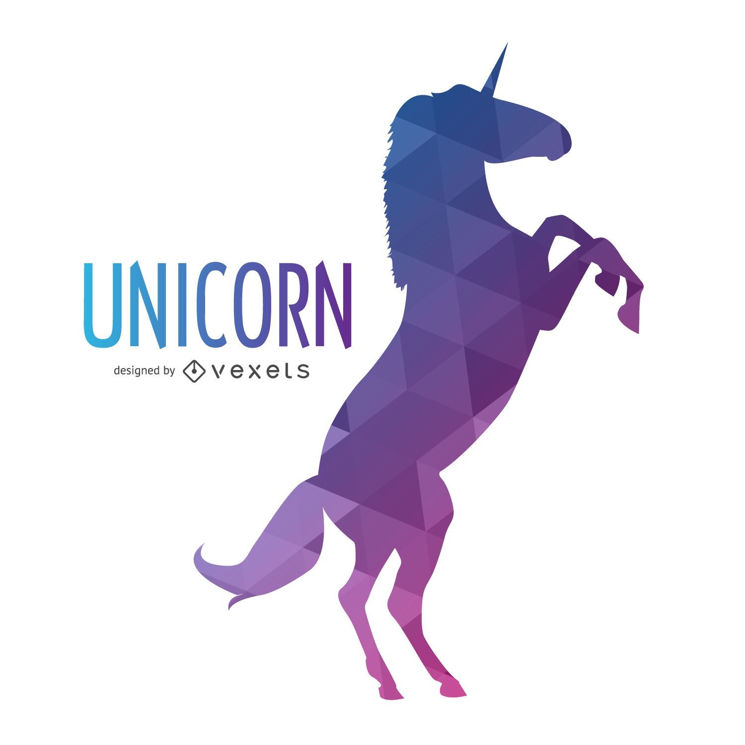 Polygonal unicorn silhouette - Vector download