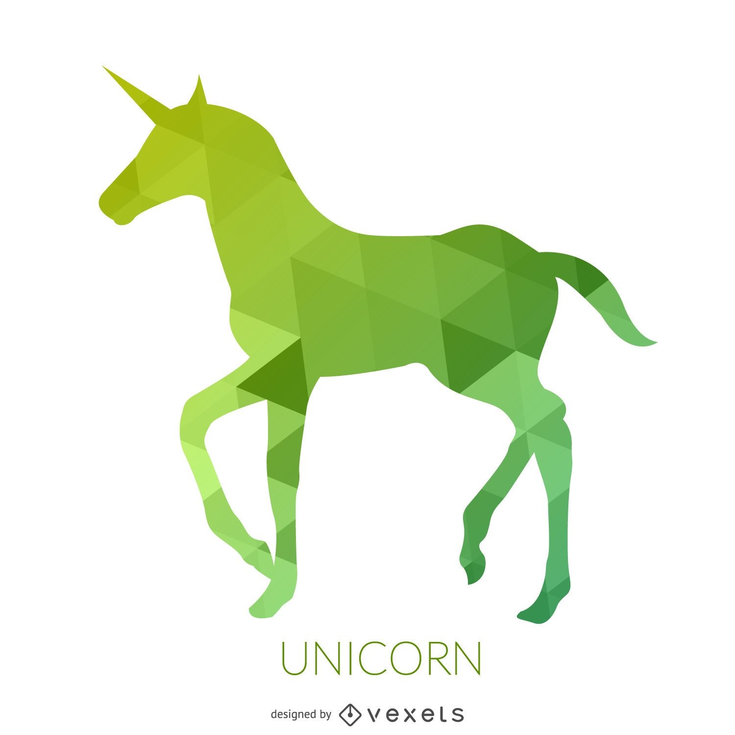 Green unicorn silhouette