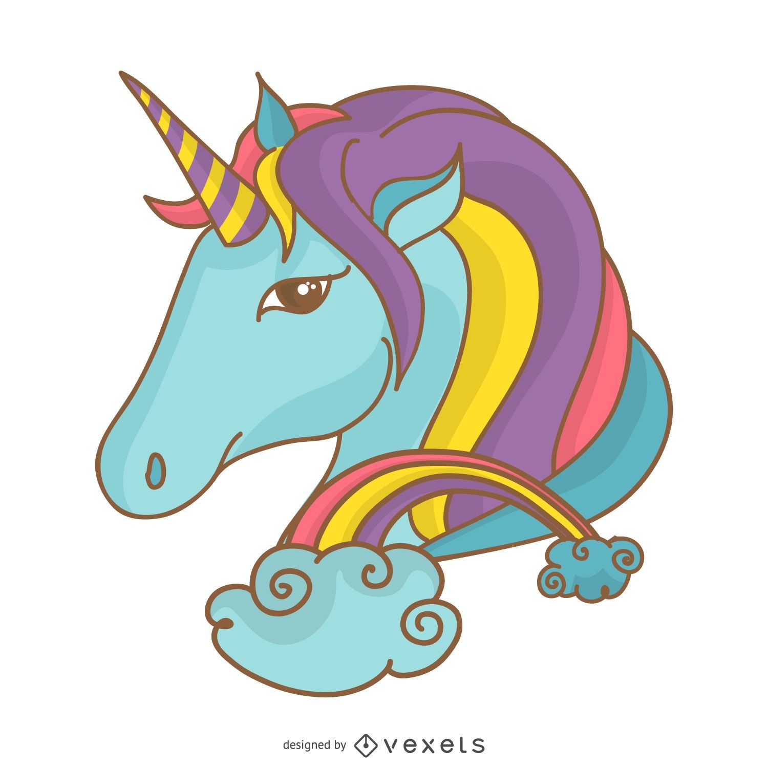 Cute unicorn illustration - Vector download