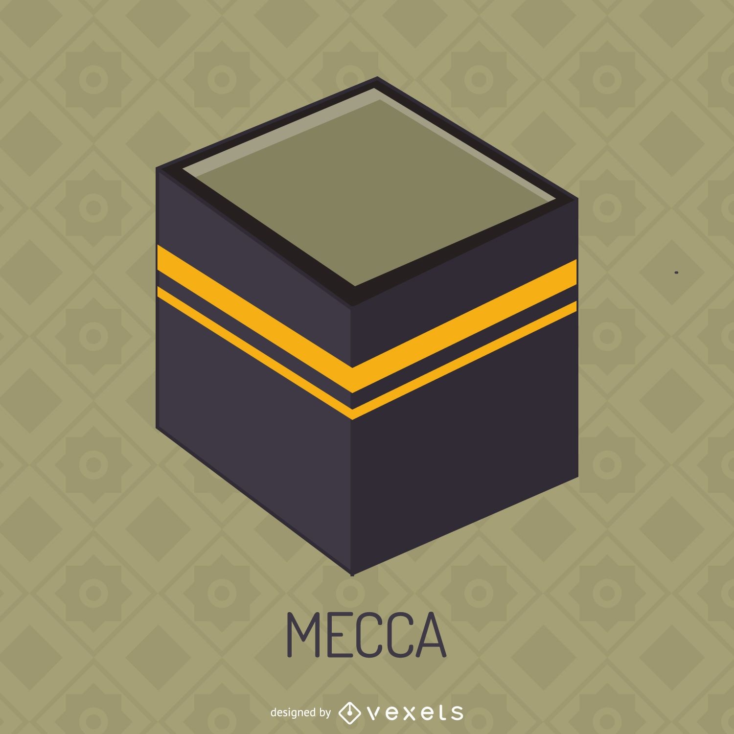 Kaaba en la ilustración de La Meca