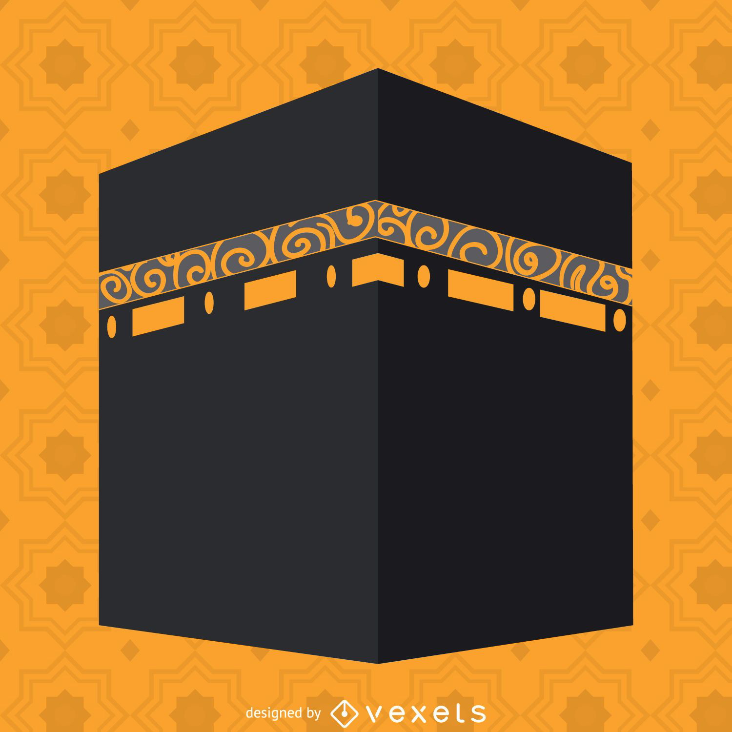 Ilustración plana de Kaaba