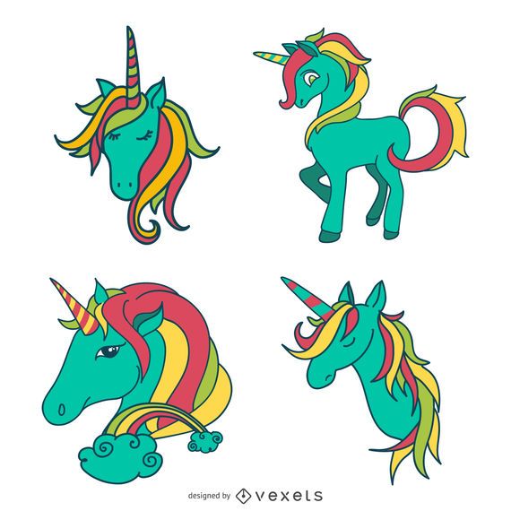 Unicornio garabatos conjunto Unicornio garabatos conjunto
