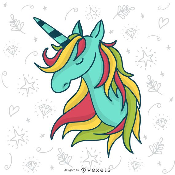 Dibujado a mano ilustración de unicornio Dibujado a mano ilustración de unicornio