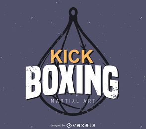 Kick Boxing Label Logo Vorlage