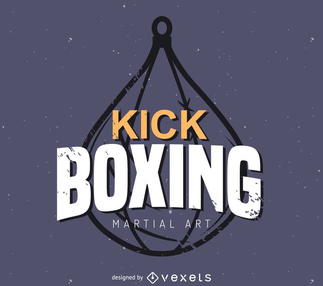Kick boxing label logo template Kick boxing label logo template