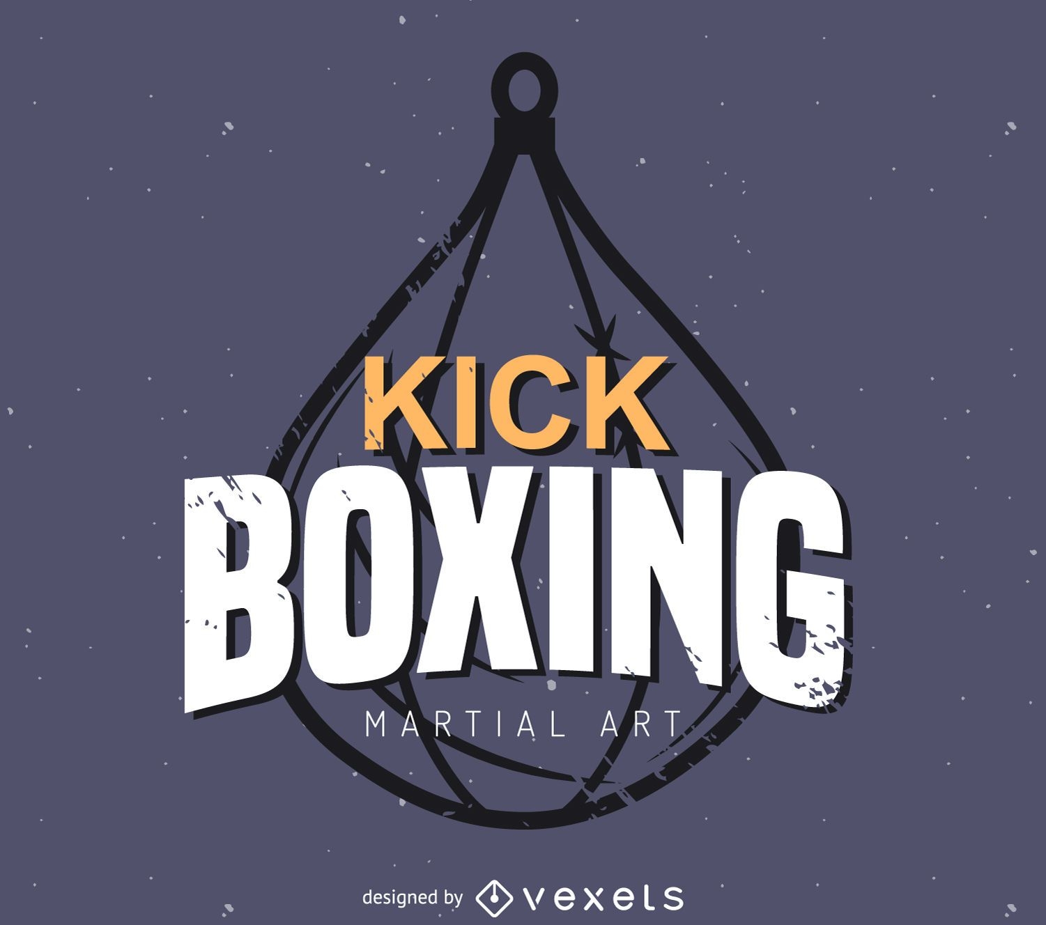 Kick boxing label logo template