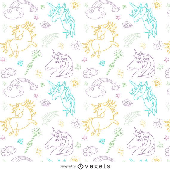 Unicorn outline drawing pattern Unicorn outline drawing pattern