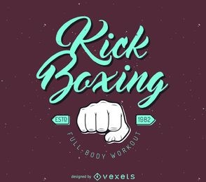 Plantilla de logotipo de kick-boxing