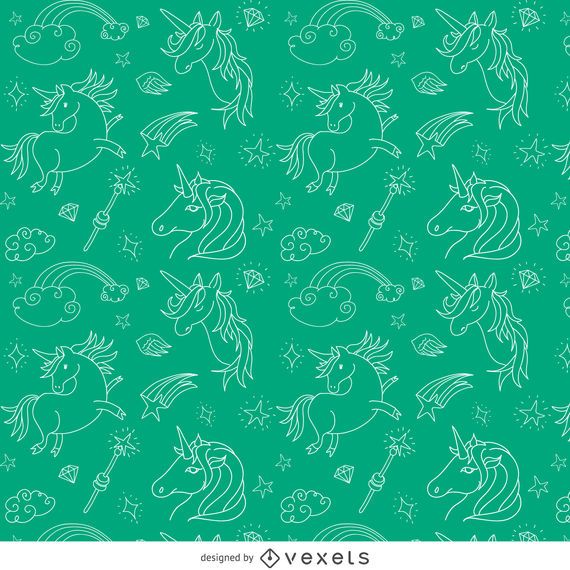 Patrón de unicornio ilustrado Patrón de unicornio ilustrado