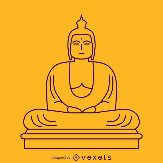 Ilustração minimalista de Buda Ilustração minimalista de Buda