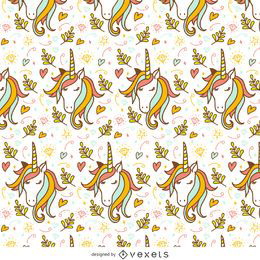 Padrão de doodle de unicórnio
