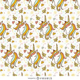 Unicorn doodle pattern Unicorn doodle pattern