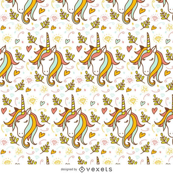 Unicorn doodle pattern Unicorn doodle pattern