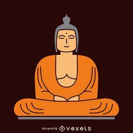 Ilustración de Buda plana