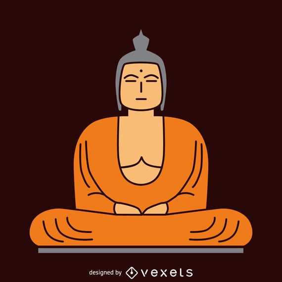 Flat Buddha illustration Flat Buddha illustration