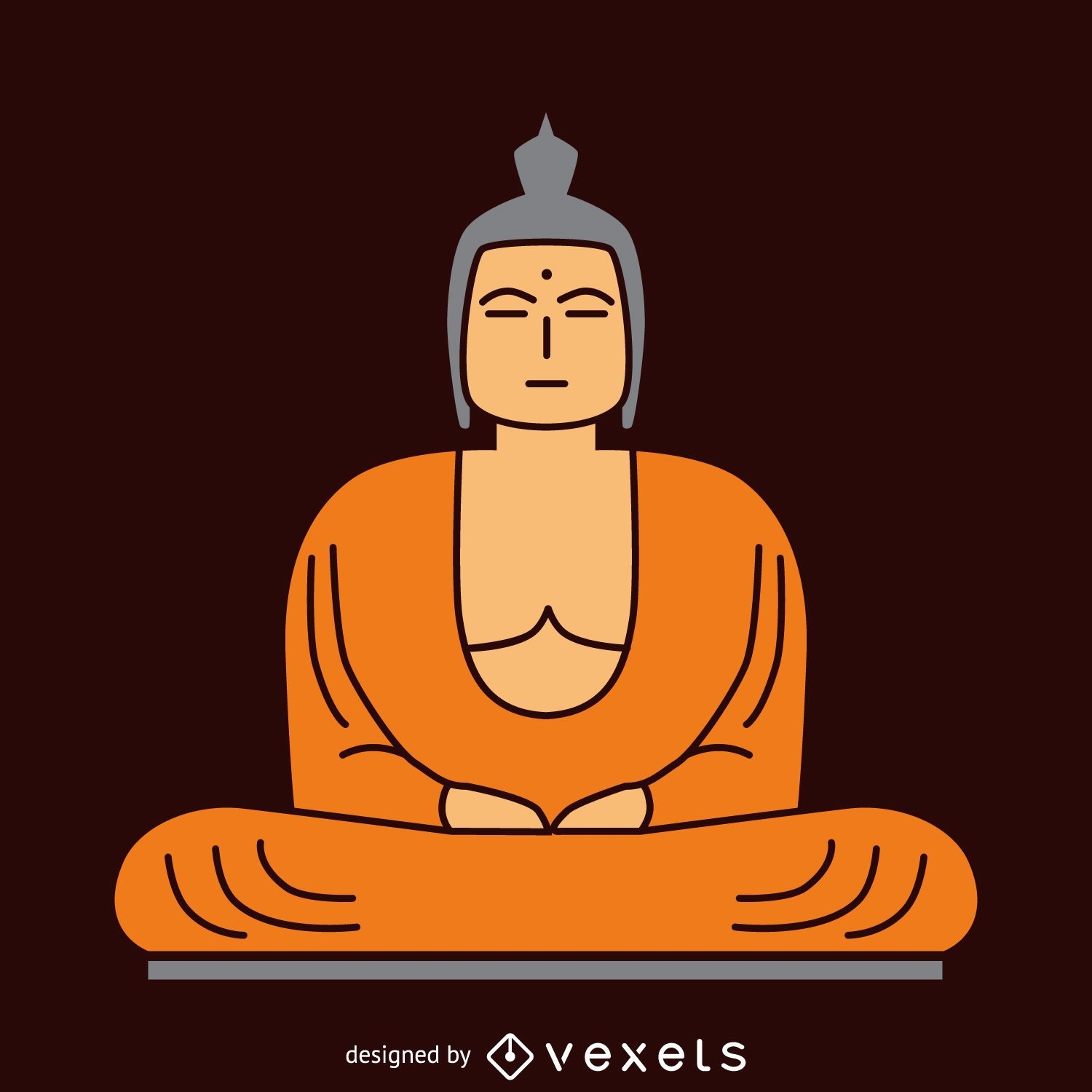 Flache Buddha-Illustration