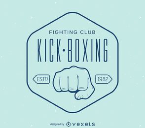 Plantilla de logo de sello de kick-boxing lineal Plantilla de logo de sello de kick-boxing lineal