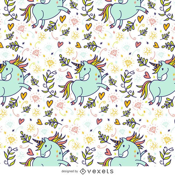 Hand drawn unicorn pattern Hand drawn unicorn pattern