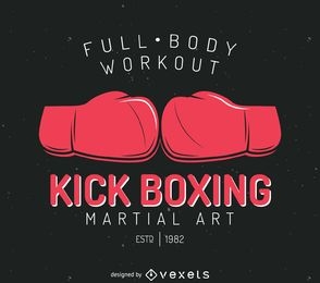 Plantilla de logotipo de placa de kick-boxing