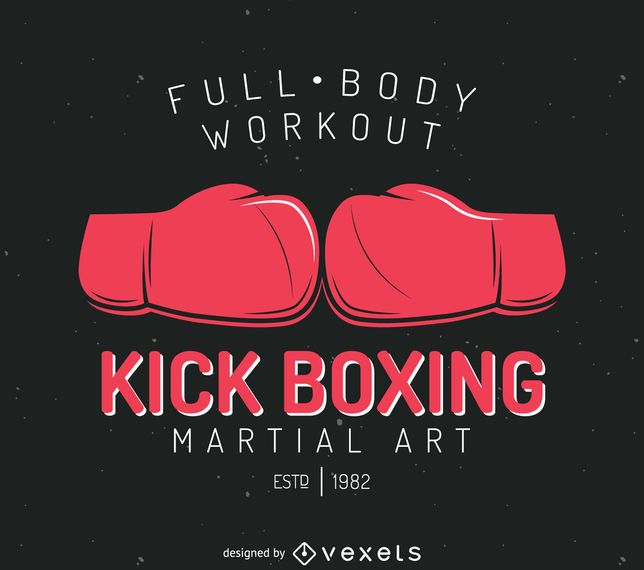 Kick-boxing badge logo template Kick-boxing badge logo template