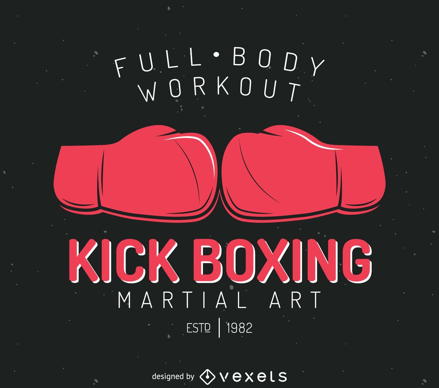 Kickbox-Abzeichen-Logo-Vorlage