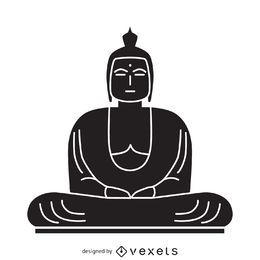 Ilustración de Buda en blanco y negro