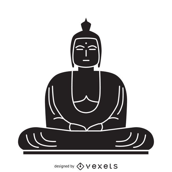 Black and white Buddha illustration Black and white Buddha illustration
