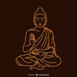 Ilustração linear de Buda