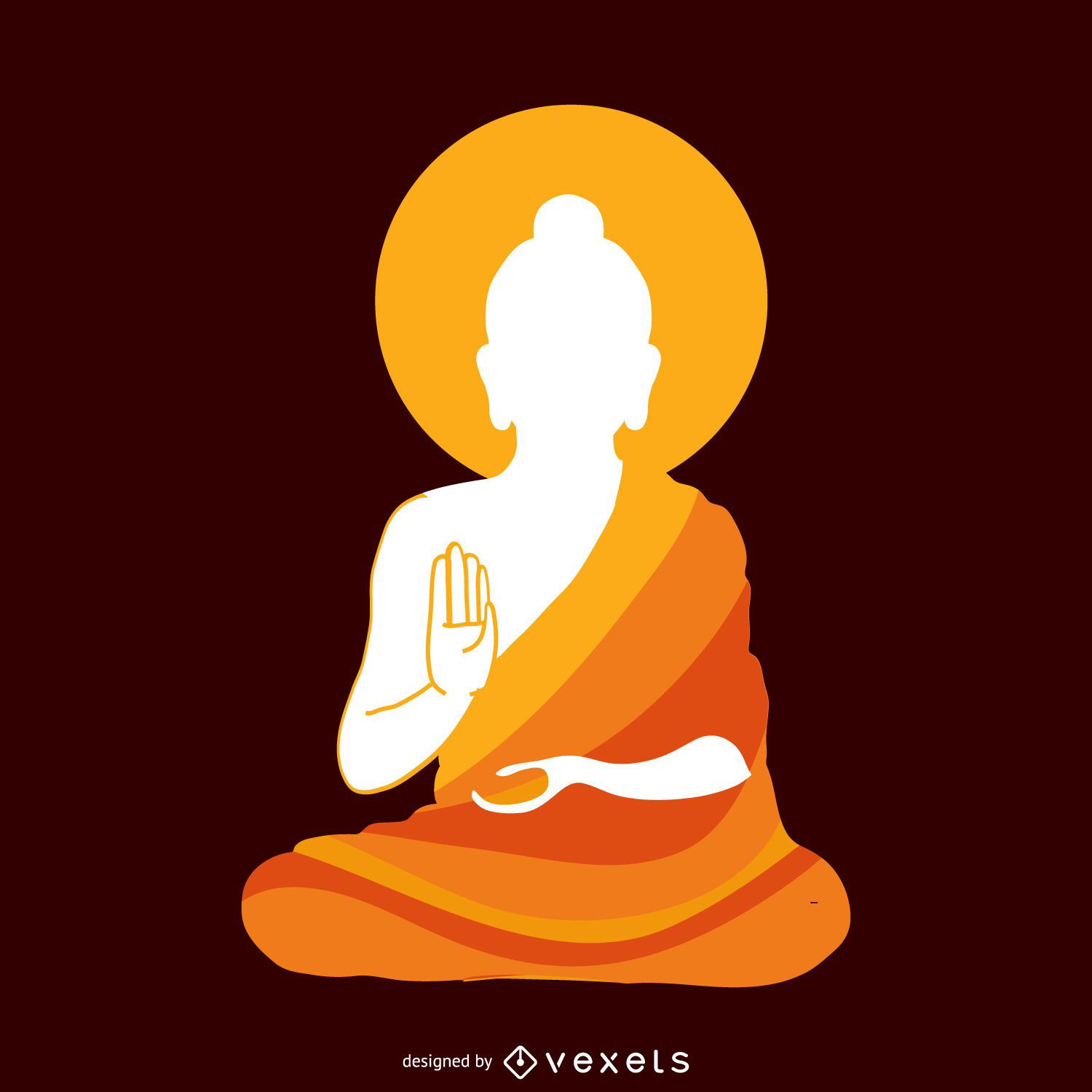 Buddhistische Silhouetteillustration
