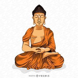 Buddha meditating illustration