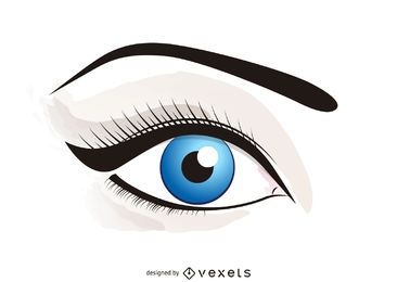 Illustrated eye with makeup
