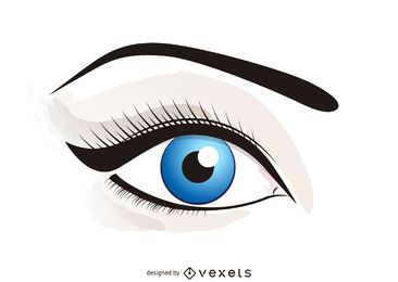 Olho ilustrado com maquiagem