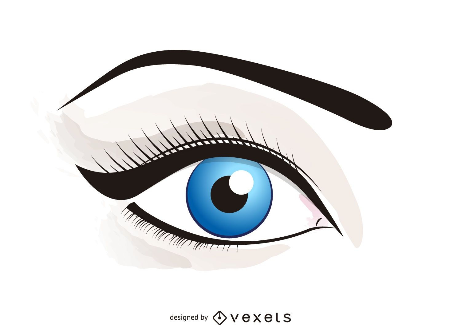 Illustriertes Auge mit Make-up
