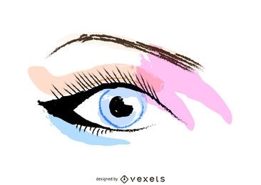 Maquillaje de ojos de niña de crayón