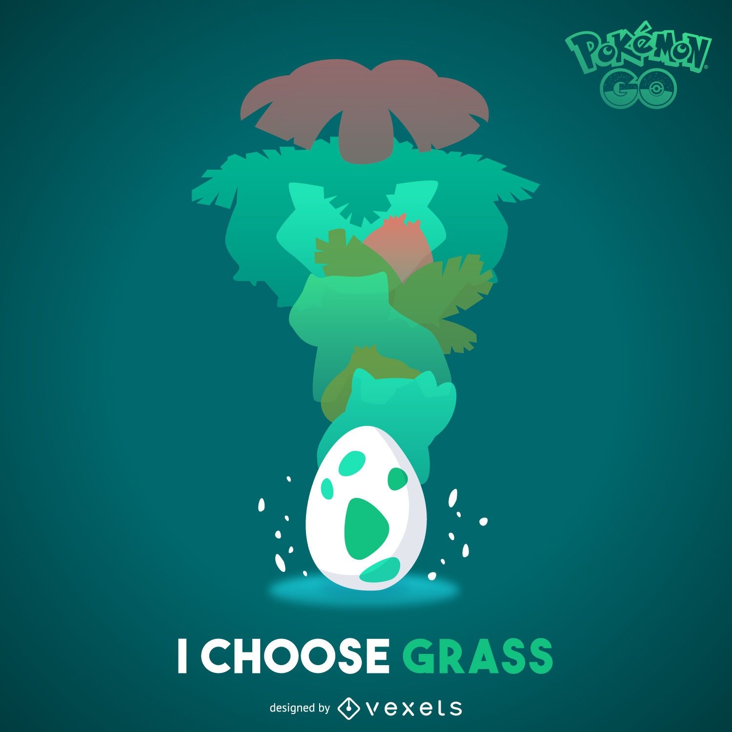 Ilustración de Pokémon hierba