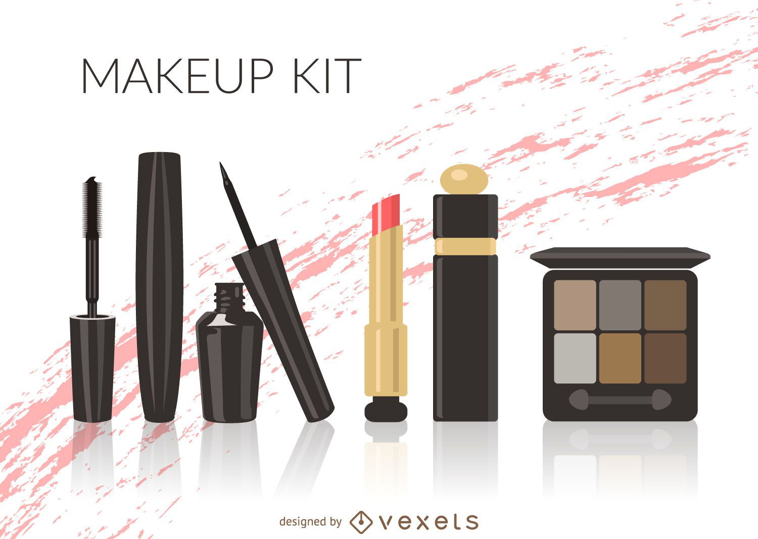 Download Illustrated Makeup Kit - Vector Download