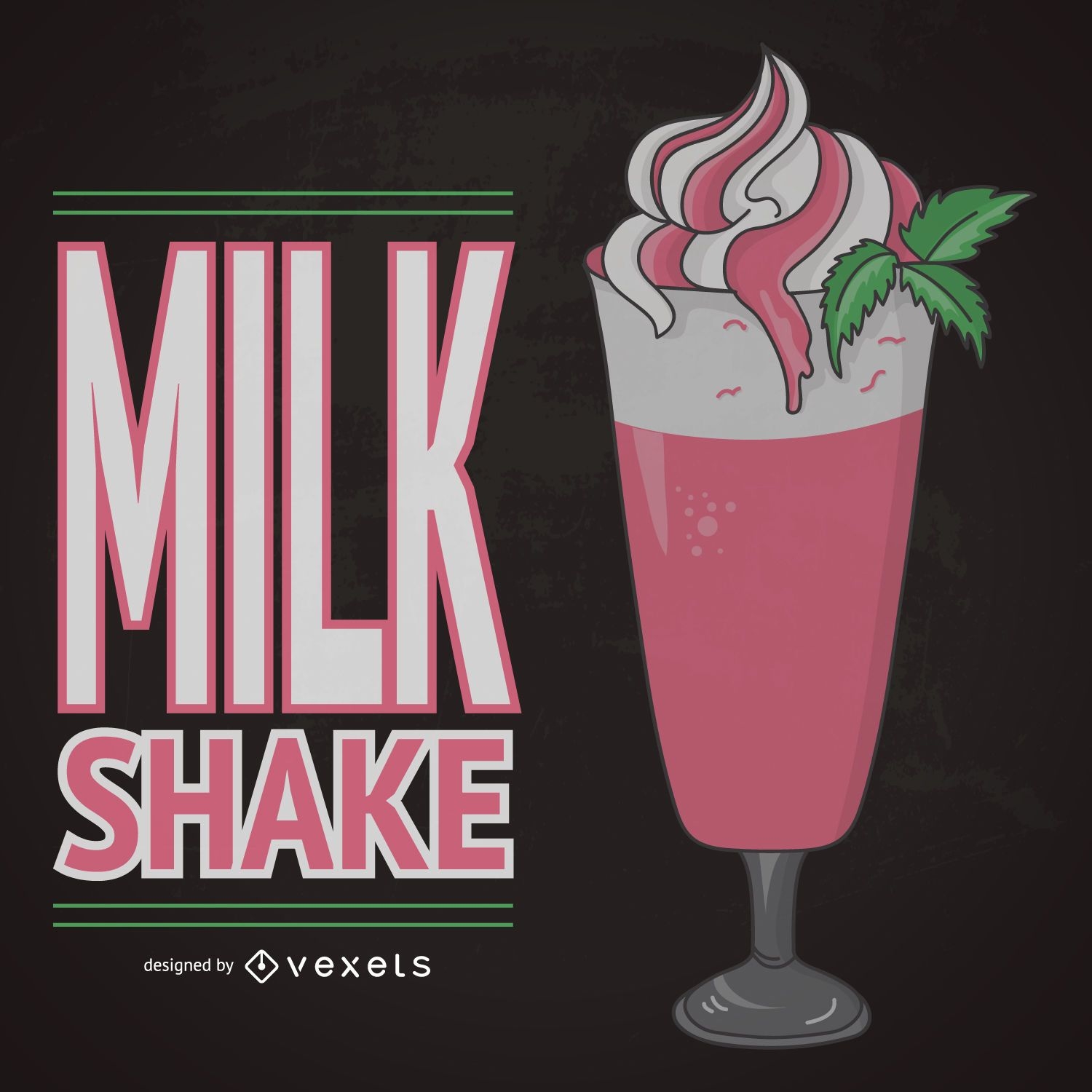 Milkshake de morango ilustrado