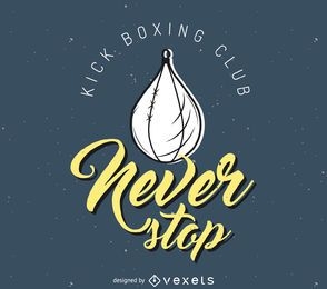 Kick-boxing sticker logo template 