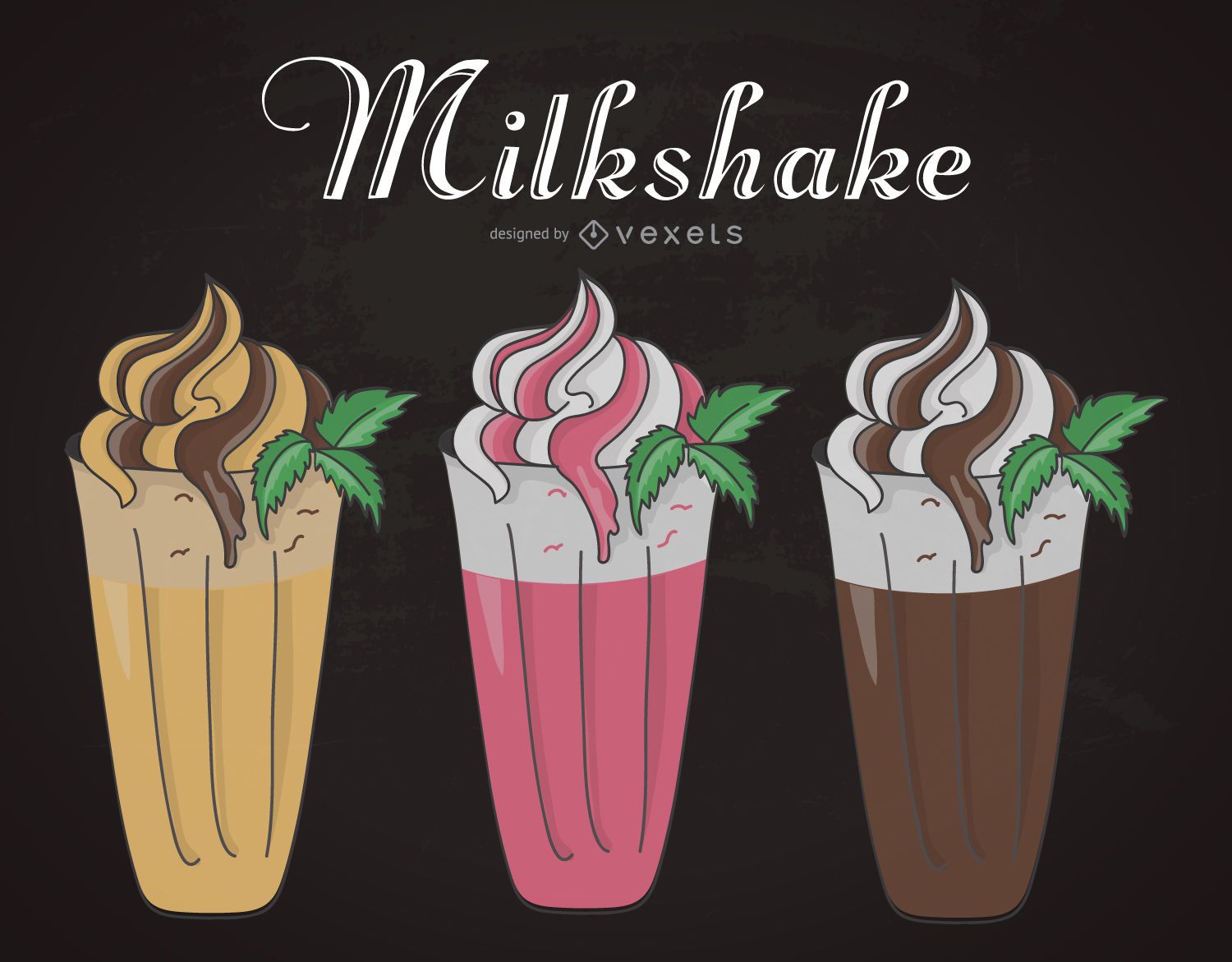 Conjunto de ilustração de milkshake