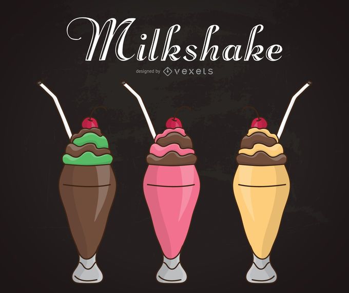 Ilustraciones de milkshake chalkboard Ilustraciones de milkshake chalkboard