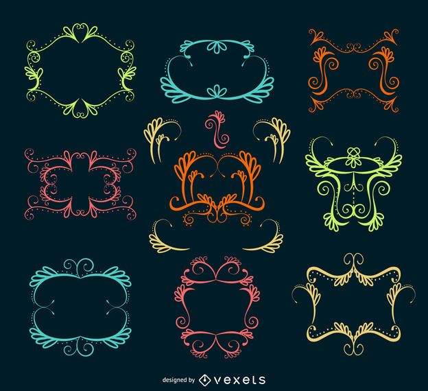 Ornamental swirl frame collection Ornamental swirl frame collection