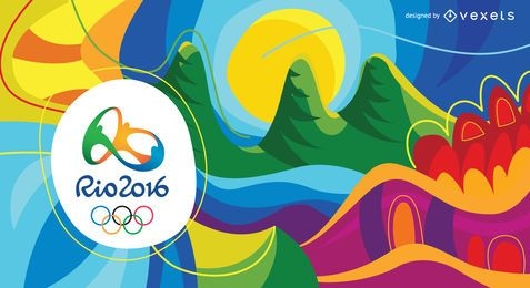 Colorful abstract Olympics Rio 2016 background