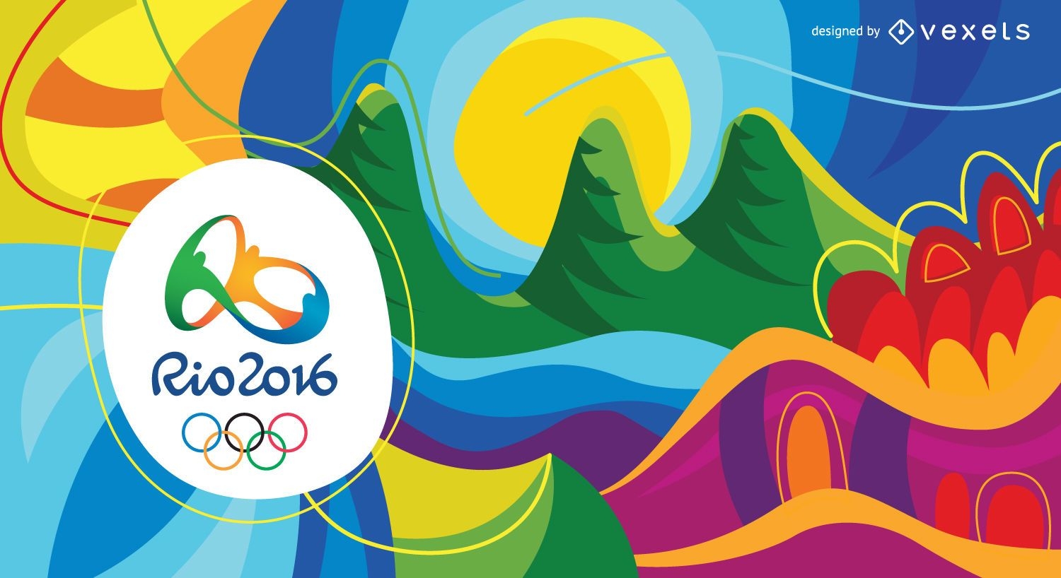 Fundo colorido abstrato das Olimpíadas Rio 2016