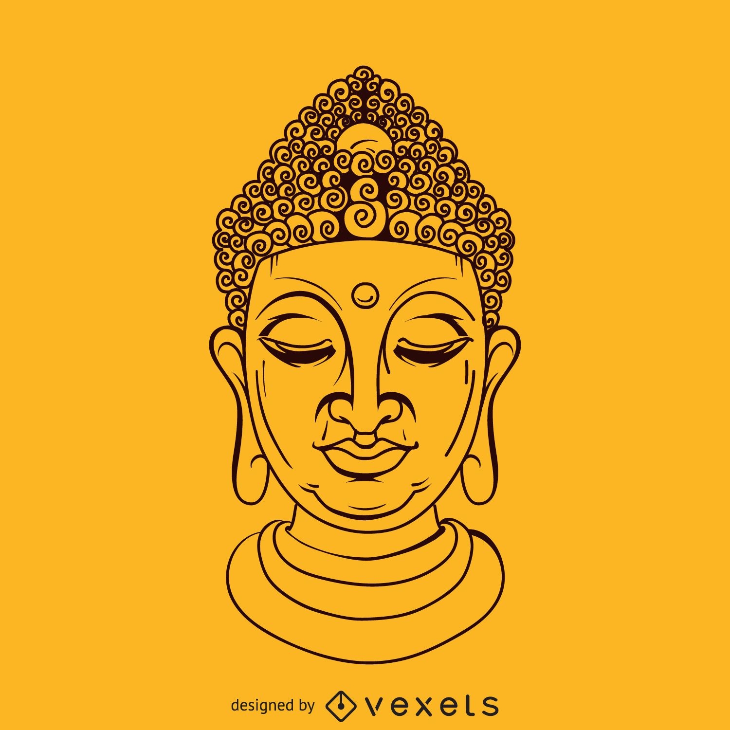 Ilustración de la cara de Buda