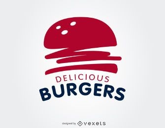 Plantilla de logotipo de comida rápida de hamburguesa
