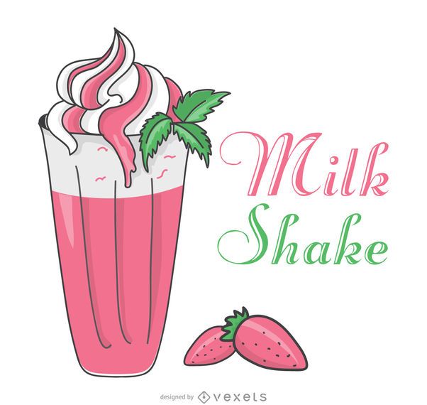 Strawberry milkshake illustration Strawberry milkshake illustration
