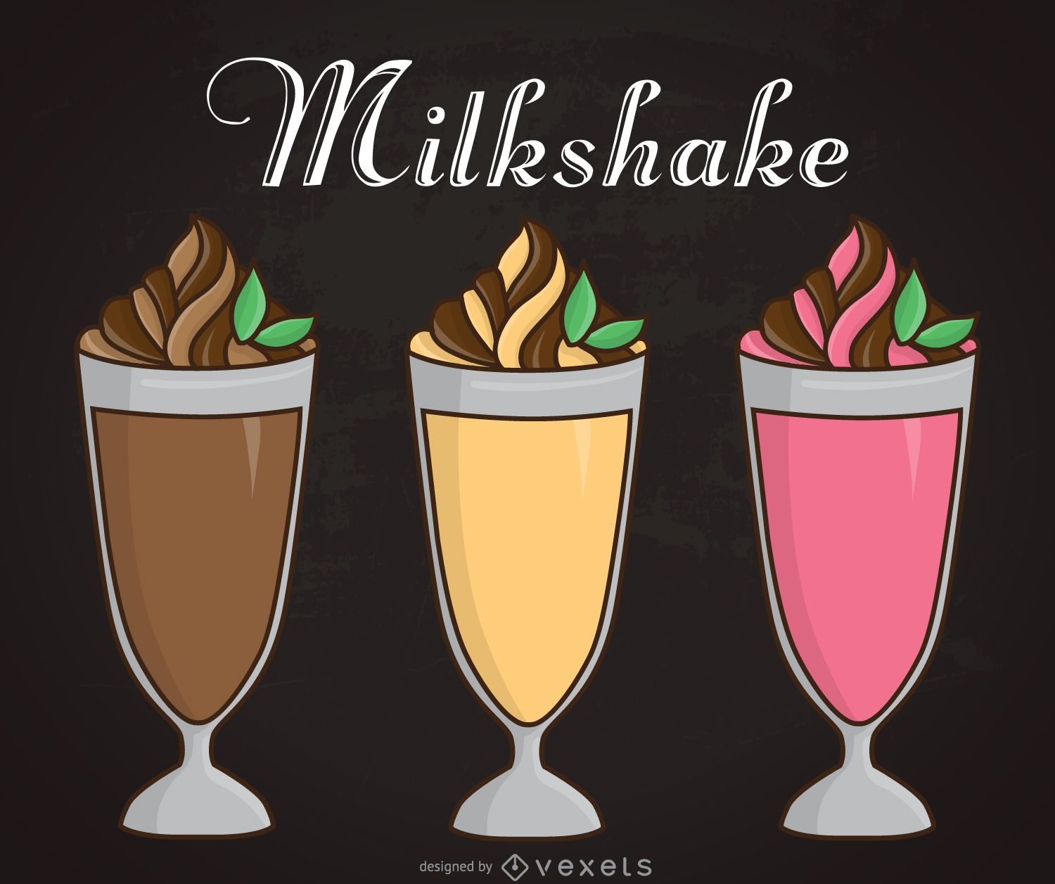 Desenho de sabores de milk-shake