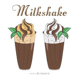 Retro Milchshake Illustrationen