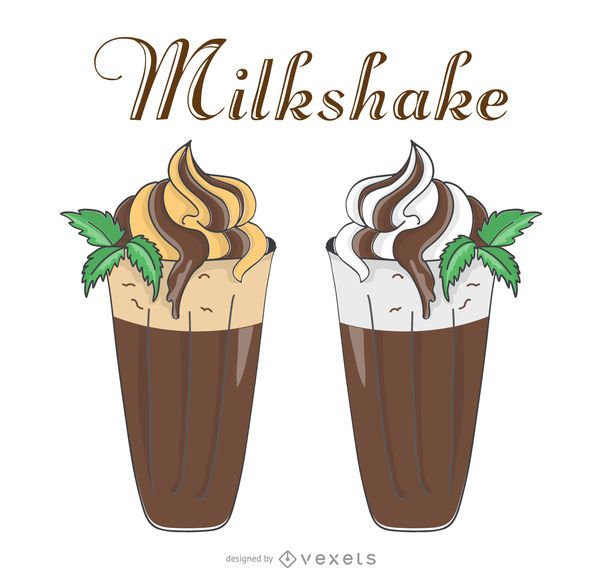 Ilustraciones de retro milkshake Ilustraciones de retro milkshake
