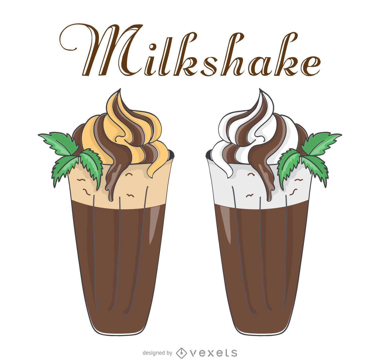 Ilustrações retrô de milkshake